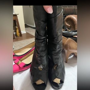 Prada open toe boots